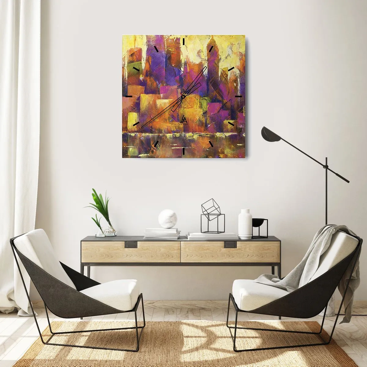 Vægur, Uret - Metropolitansk sammensætning - 40x40 cm