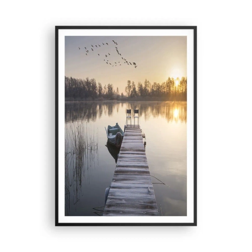 Plakat i sort ramme - Jeg kommer tilbage om et stykke tid - 70x100 cm