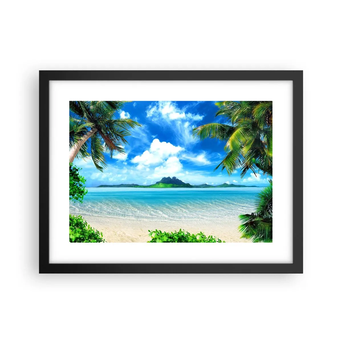 Plakat i sort ramme - Azur i troperne - 40x30 cm