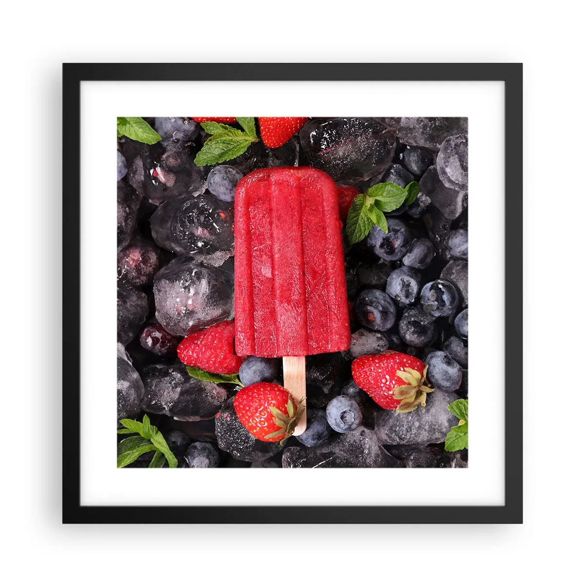 Plakat i sort ramme - En smag af varm sommer - 40x40 cm