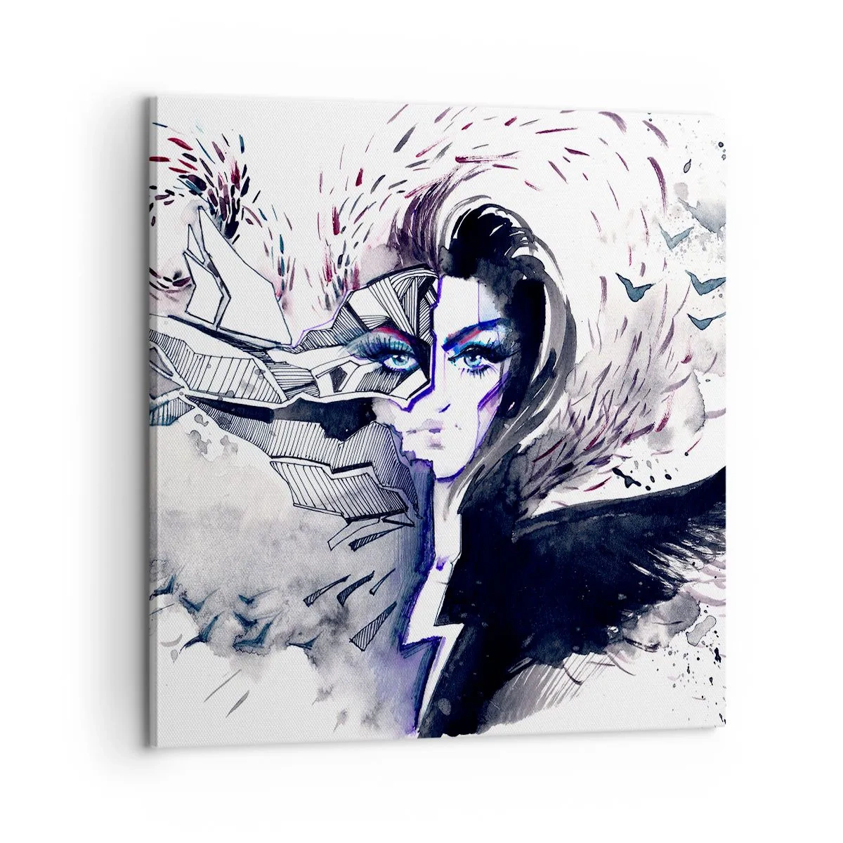 Lærredstryk - Billede på lærred - Dæmonisk og smuk - 60x60 cm