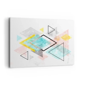 Lærredstryk - Billede på lærred - Geometrisk leg - 100x70 cm