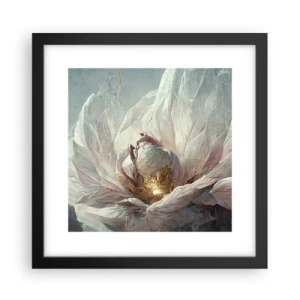 Plakat i sort ramme - Blomstrer en gang om hundrede år - 30x30 cm