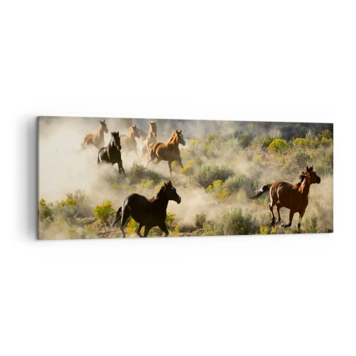 Lærredstryk - Billede på lærred - Rivalisering - frihed eller maskulin kraft? - 140x50 cm