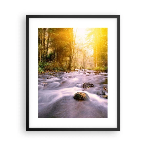 Plakat i sort ramme - Malachit i sølv- og guldfatning - 40x50 cm