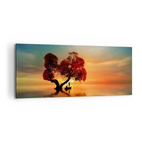 Lærredstryk - Billede på lærred - Fjern og tavs verdensløshed - 100x40 cm