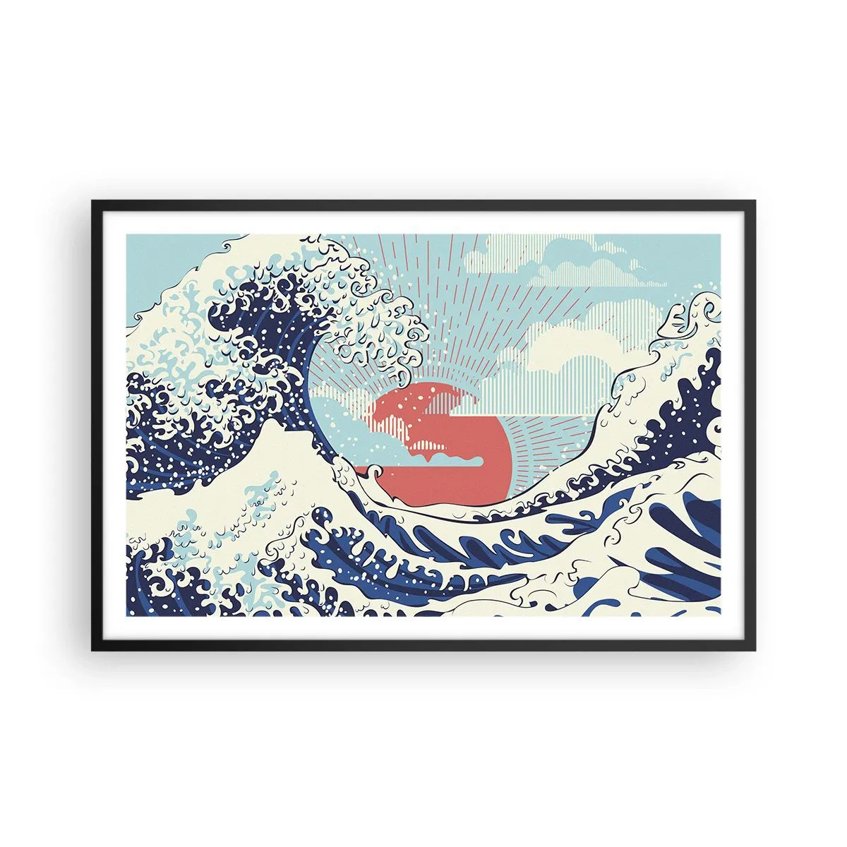 Plakat i sort ramme - Fra japanske inspirationer - 91x61 cm