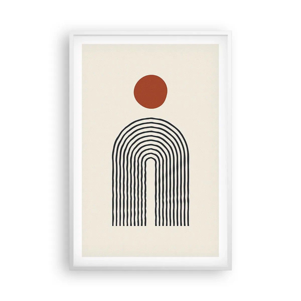 Plakat i hvid ramme - Magnetisme af former og farver - 61x91 cm