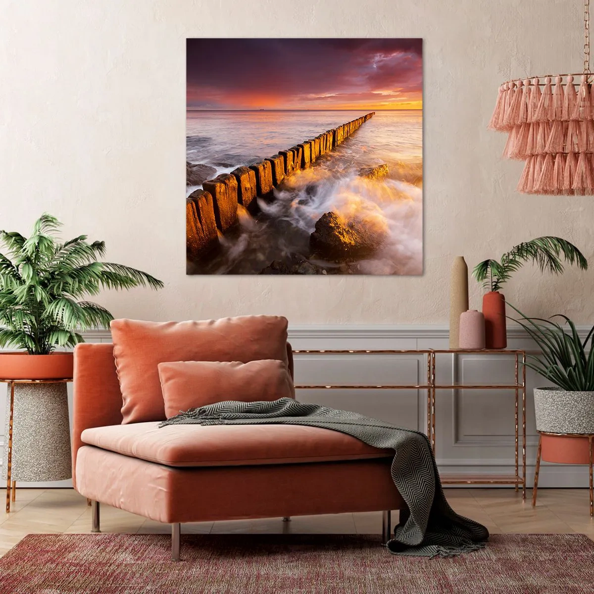 Lærredstryk - Billede på lærred - Bølgernes blidhed - 60x60 cm