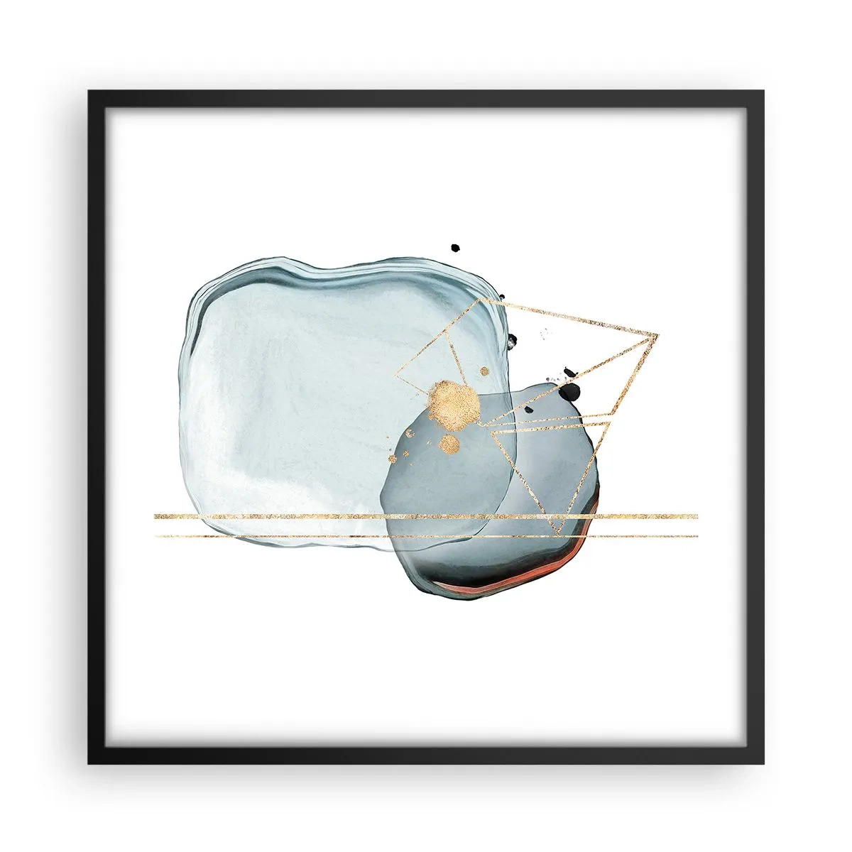Plakat i sort ramme - En undersøgelse af dråber - 50x50 cm