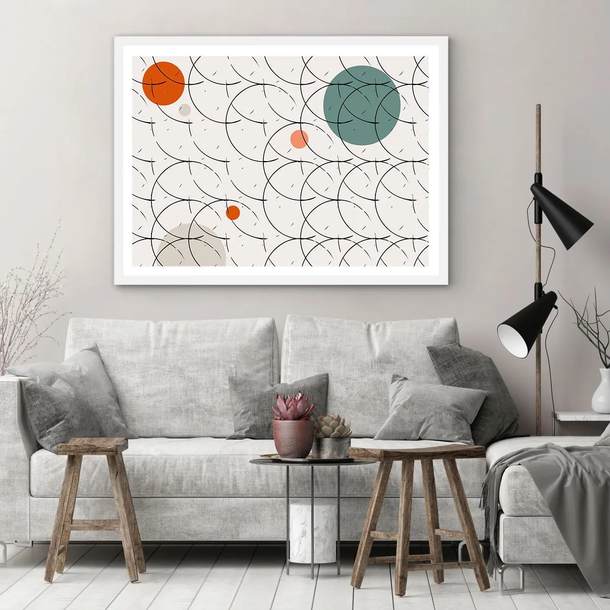 Plakat i hvid ramme - I popkunstens ånd - 70x50 cm