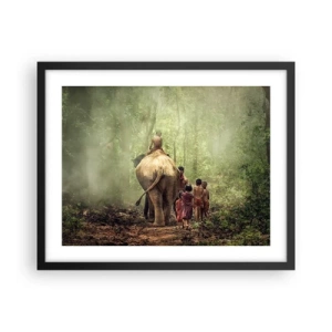 Plakat i sort ramme - Den nye Junglebog - 50x40 cm