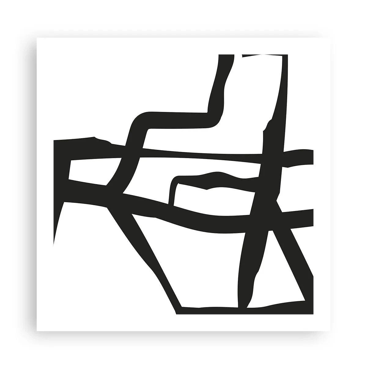 Plakat - Sort og hvid konstruktion - 60x60 cm