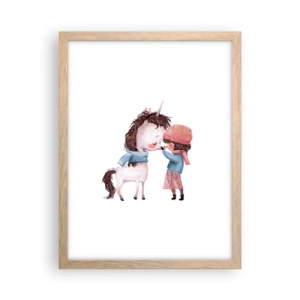 Plakat i ramme af lyst egetræ - En vinterhistorie - 30x40 cm