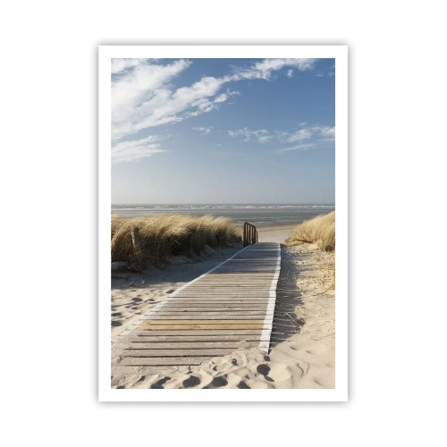 Plakat - Bag klitten, i græssets summen - 70x100 cm