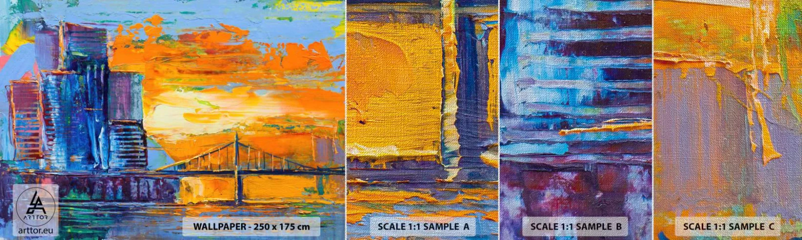 Prøve Fototapet Premium Canvas - Kultur og natur - Abstraktion, By, Stykke - 100x30 cm