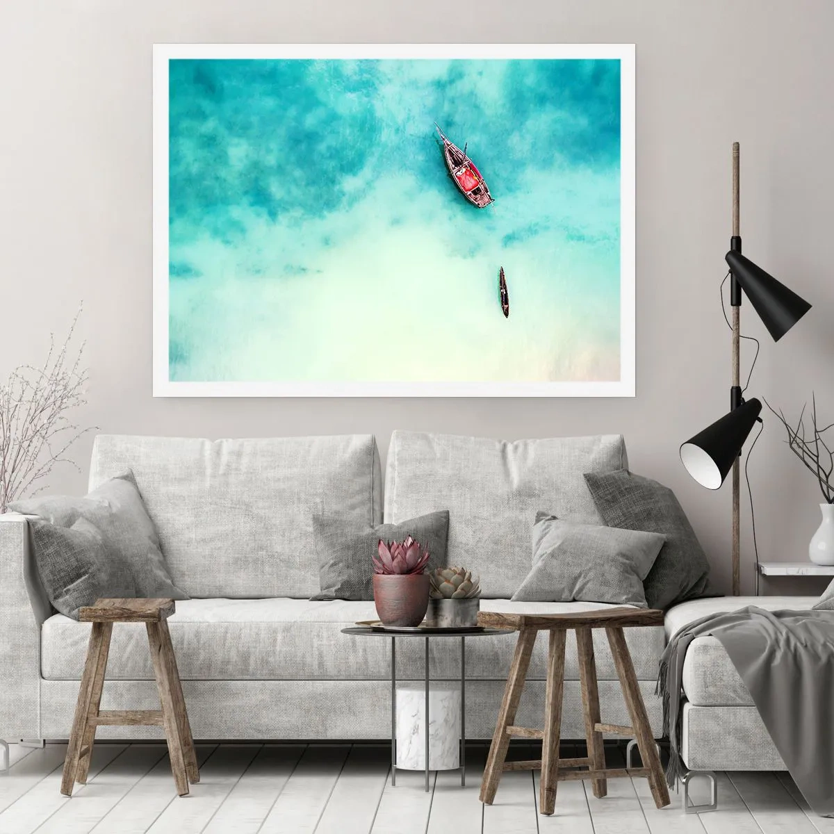 Plakat - For på Zanzibars strande, når det overskydende vand... - 50x40 cm