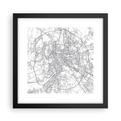 Plakat i sort ramme - Romersk cirkel - 30x30 cm