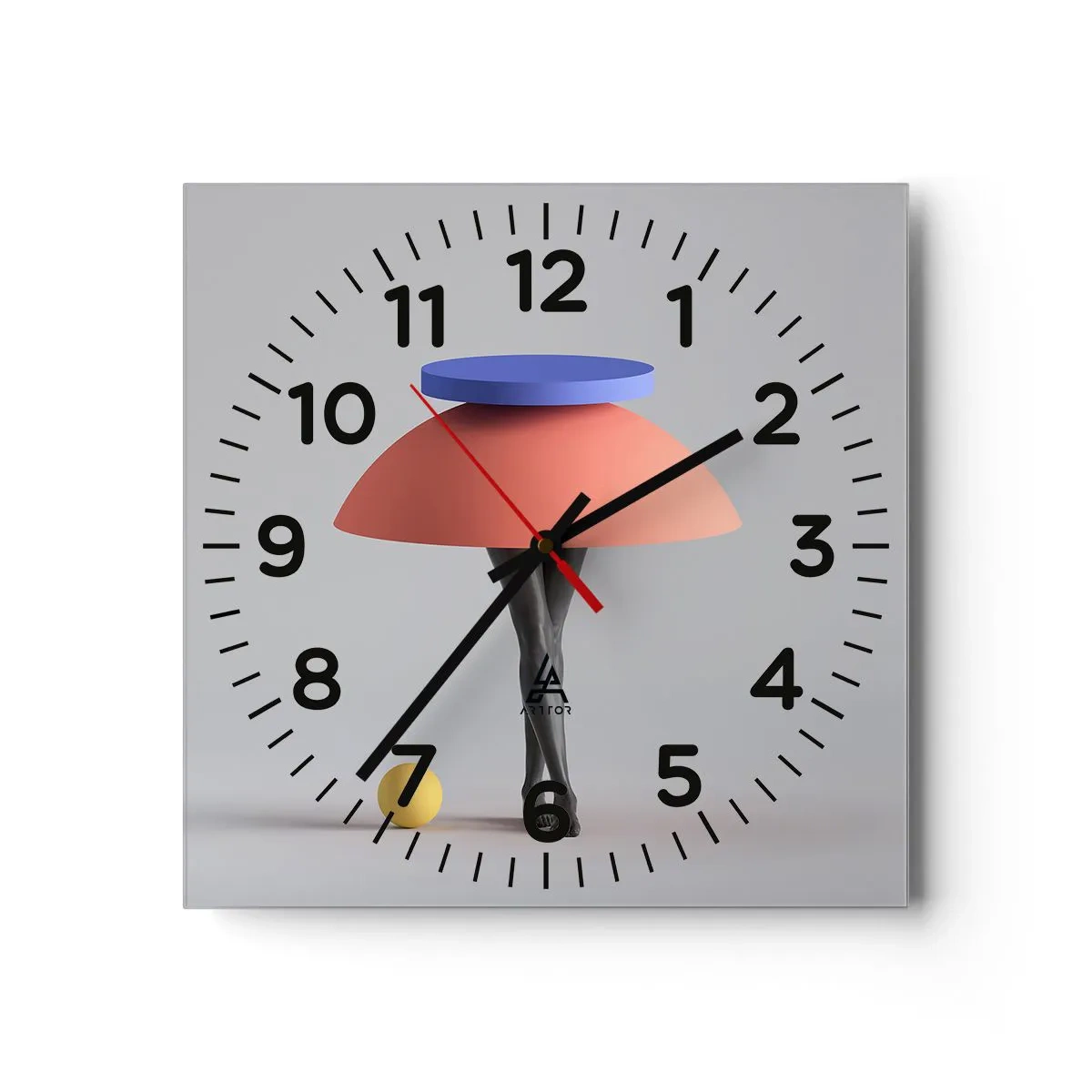 Vægur, Uret - Surrealistisk komposition - 30x30 cm