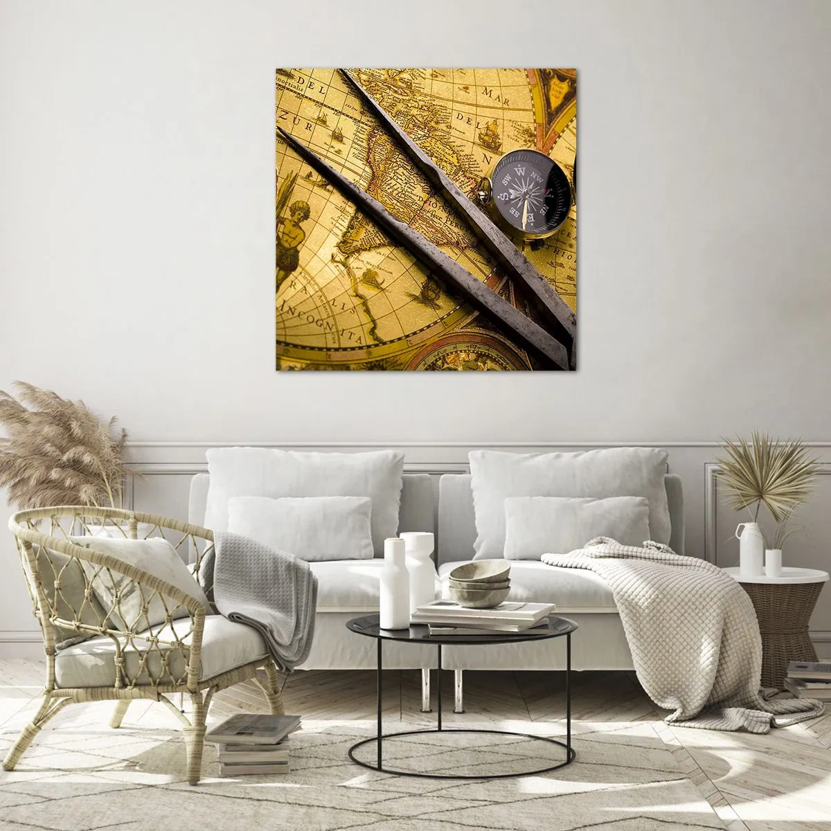 Billede på glas - Hvor er skattene? - 70x70 cm