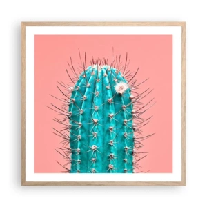 Plakat i ramme af lyst egetræ - Bare se - 60x60 cm