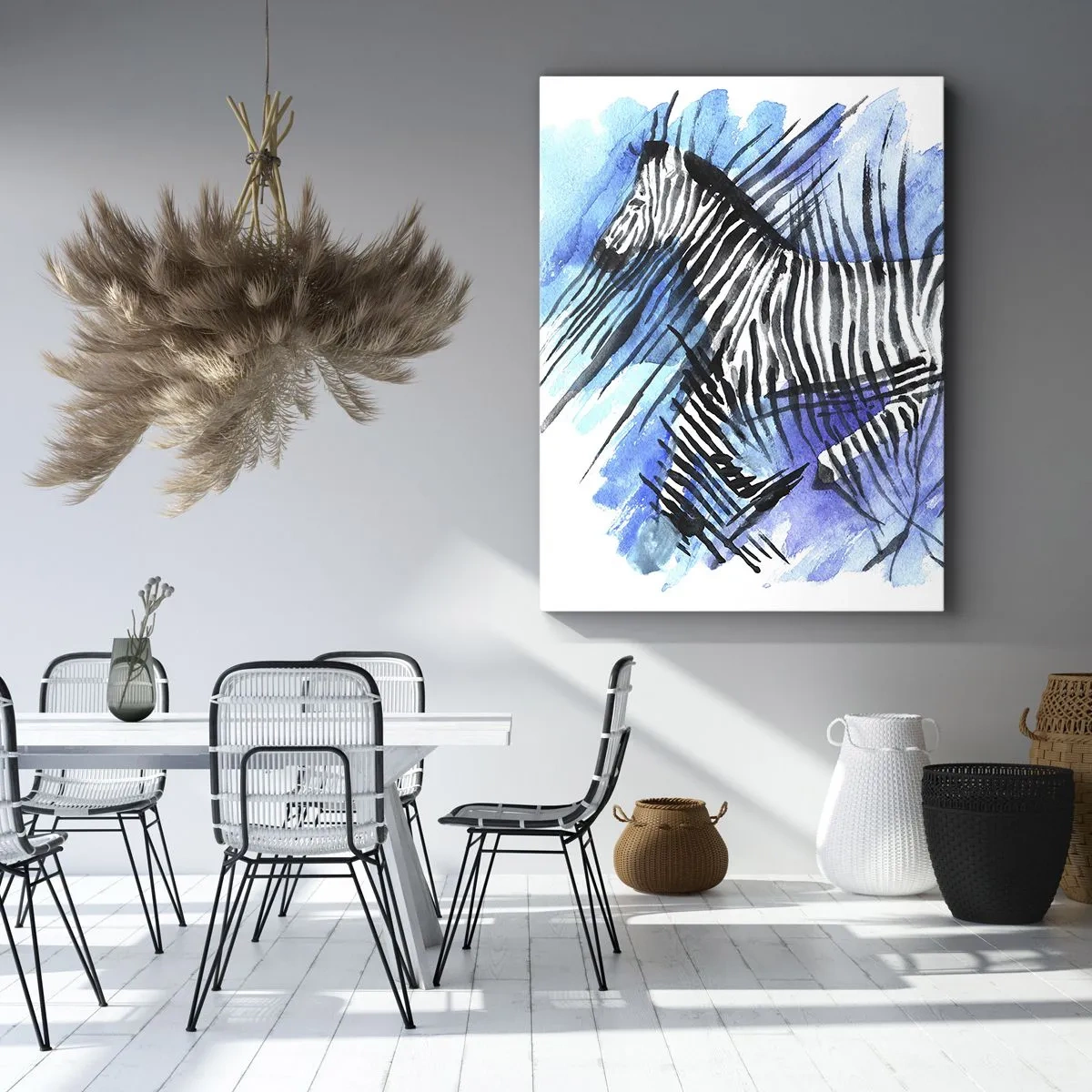 Lærredstryk - Billede på lærred - Skjult i striberne - 50x70 cm