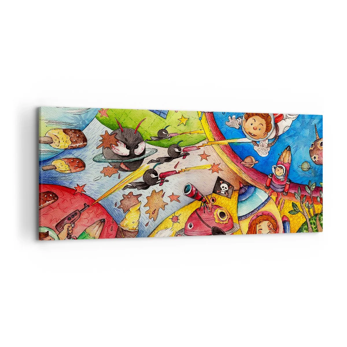 Lærredstryk - Billede på lærred - Et storslået rumeventyr - 120x50 cm