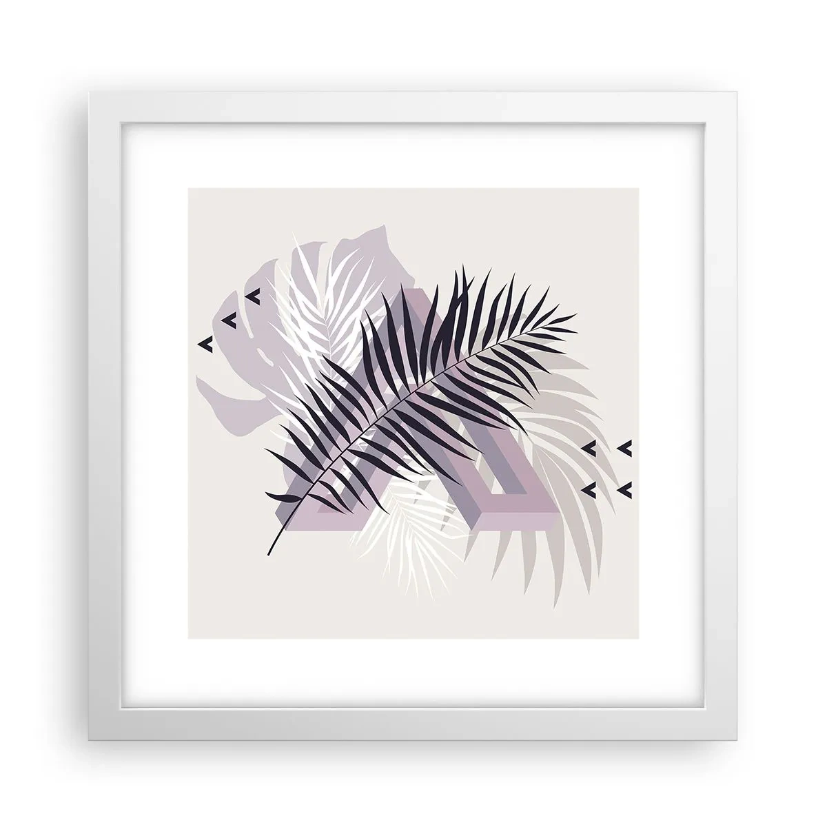 Plakat i hvid ramme - Skygge af en skygge - 30x30 cm