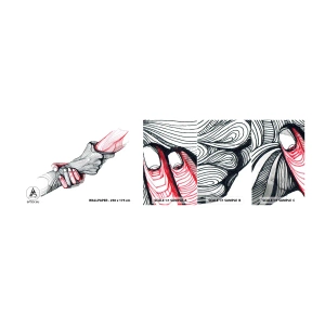 Prøve Fototapet Selvklæbende Deluxe Sticker - Du er i gode hænder - Abstraktion, Mennesker, Hånd - 100x30 cm