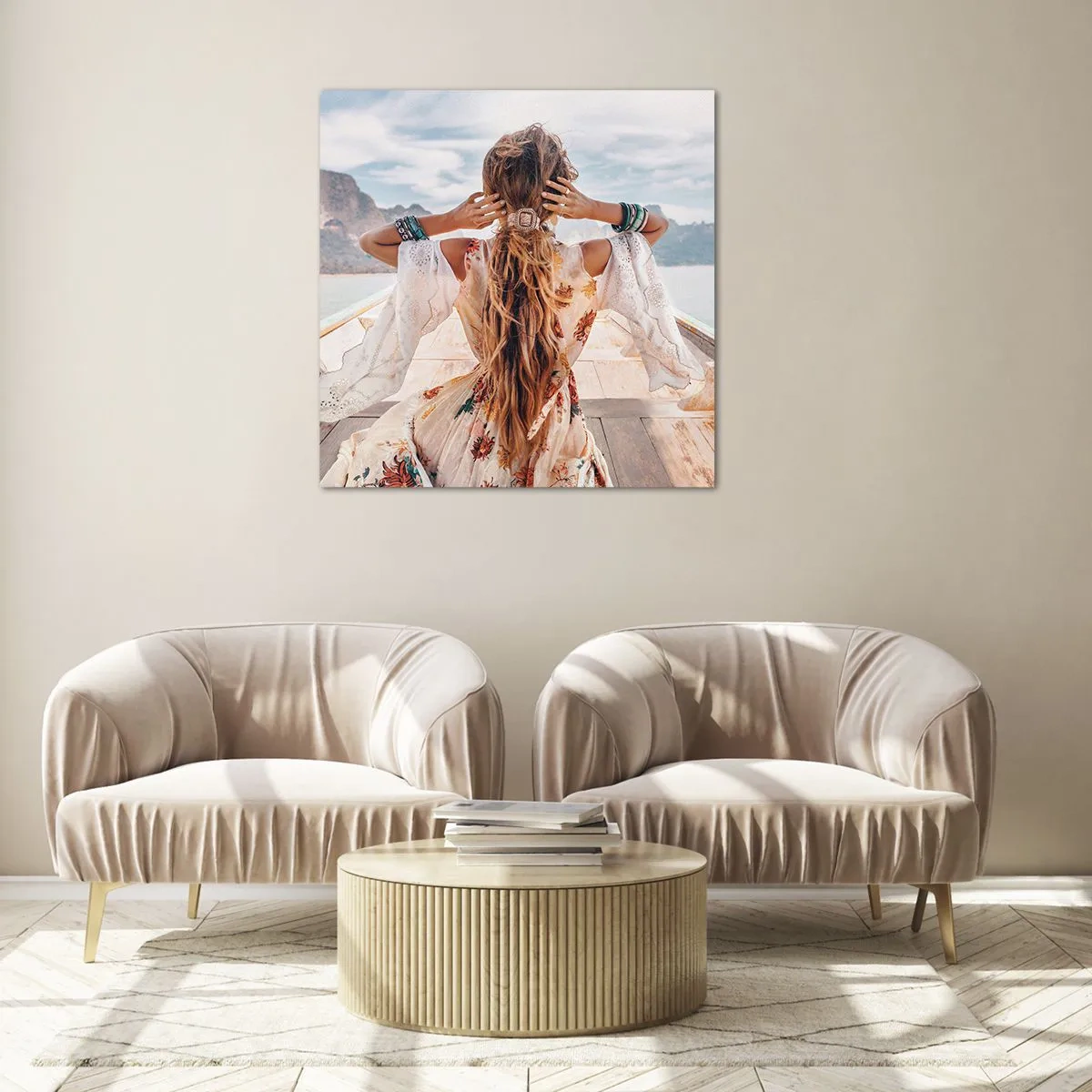 Billede på glas - På vej mod lykken - 70x70 cm