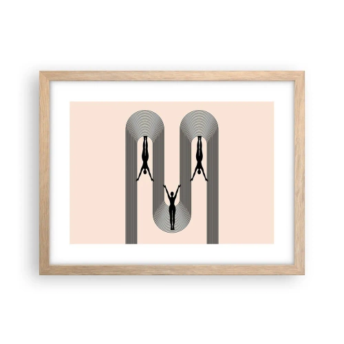 Plakat i ramme af lyst egetræ - På hovedet nedad - 40x30 cm