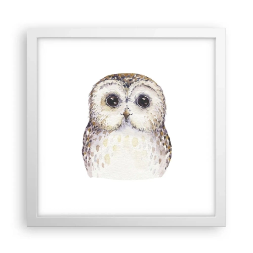 Plakat i hvid ramme - Se mig i øjnene - 30x30 cm