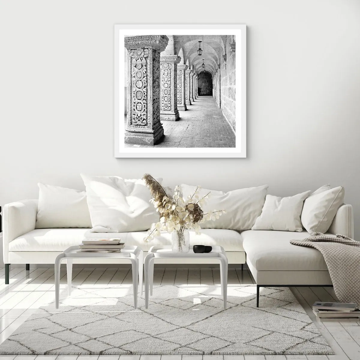 Plakat i hvid ramme - Og hvor går det hen...? - 30x30 cm