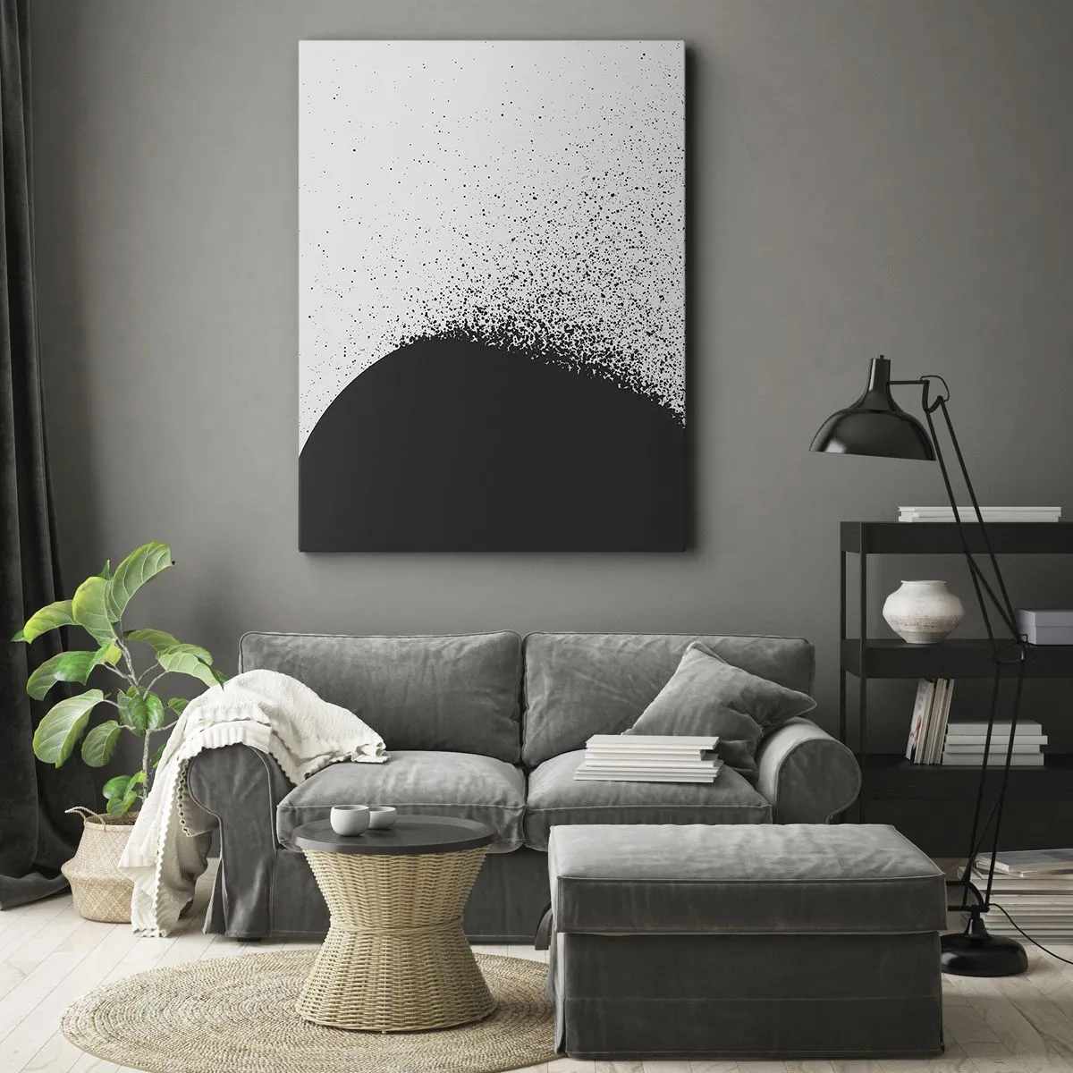 Lærredstryk - Billede på lærred - Partikelbevægelse - 50x70 cm