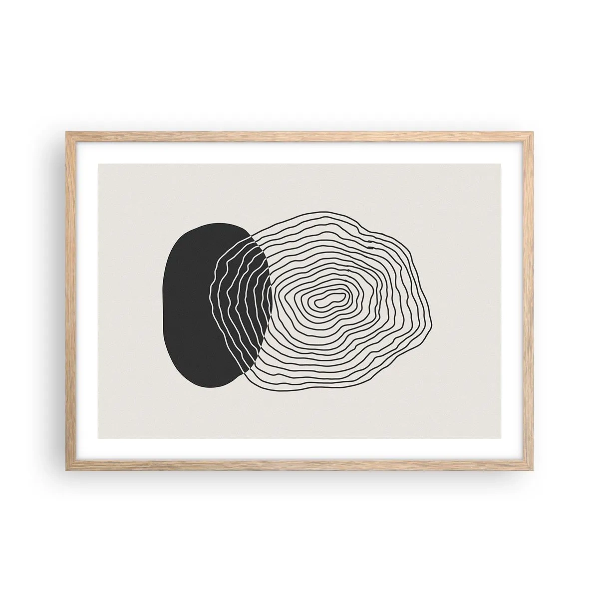 Plakat i ramme af lyst egetræ - Varighed og vibration - 70x50 cm