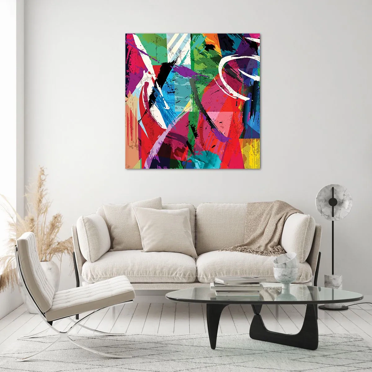 Billede på glas - Hurtig, livlig og hoppende - 30x30 cm
