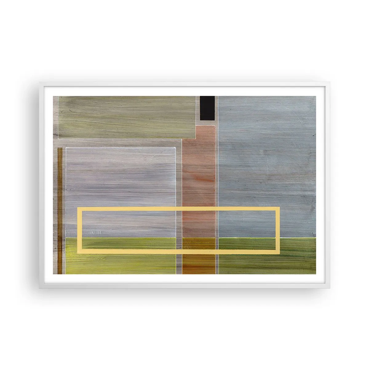 Plakat i hvid ramme - Lige og rolig - 100x70 cm