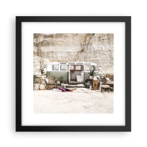 Plakat i sort ramme - Tid til at starte rejsen - 30x30 cm