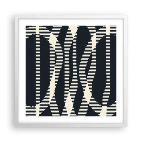 Plakat i hvid ramme - Forsøg på at bryde igennem mørket - 50x50 cm