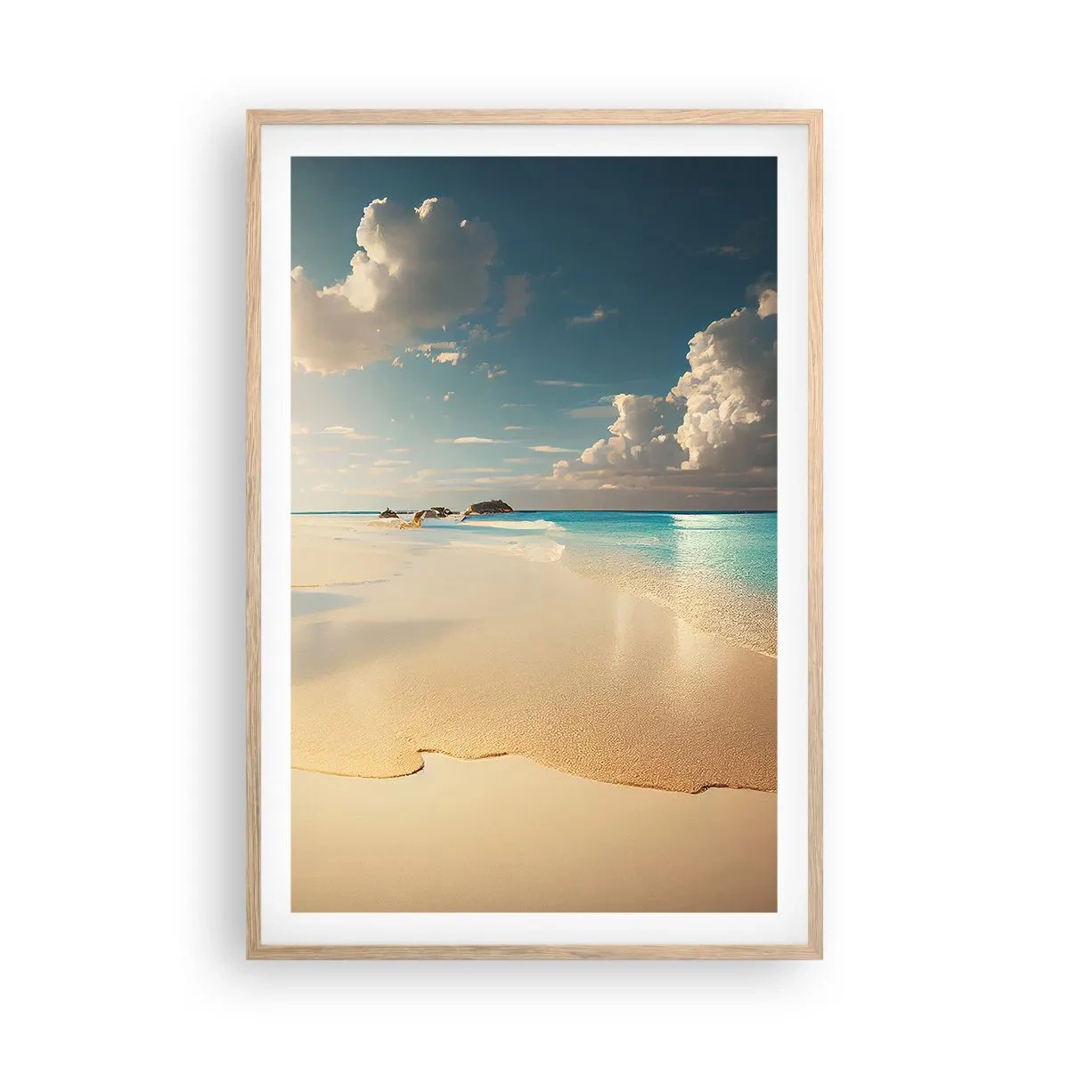 Plakat i ramme af lyst egetræ - En drømmeagtig dag - 61x91 cm