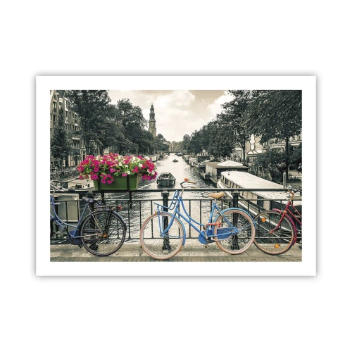 Plakat - Farverne i Amsterdams gader - 70x50 cm
