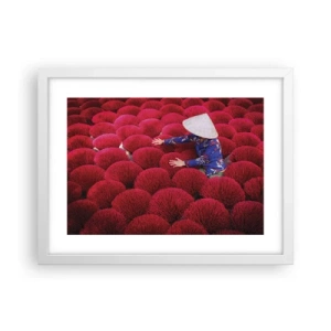 Plakat i hvid ramme - I en rismark - 40x30 cm