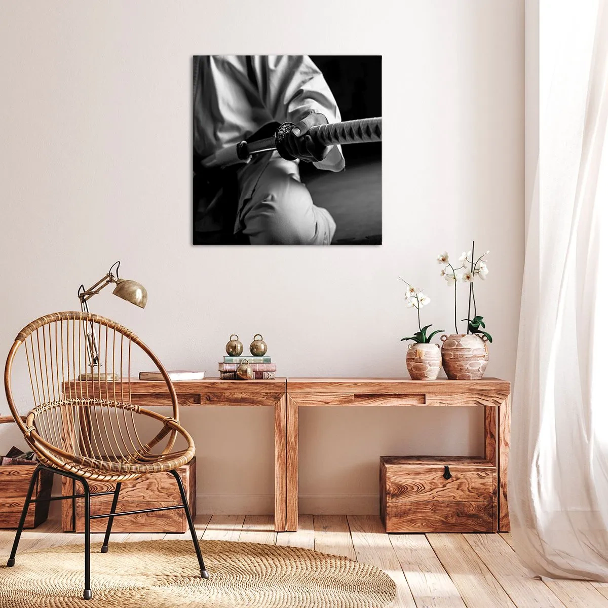 Lærredstryk - Billede på lærred - En krigers sjæl - 70x70 cm