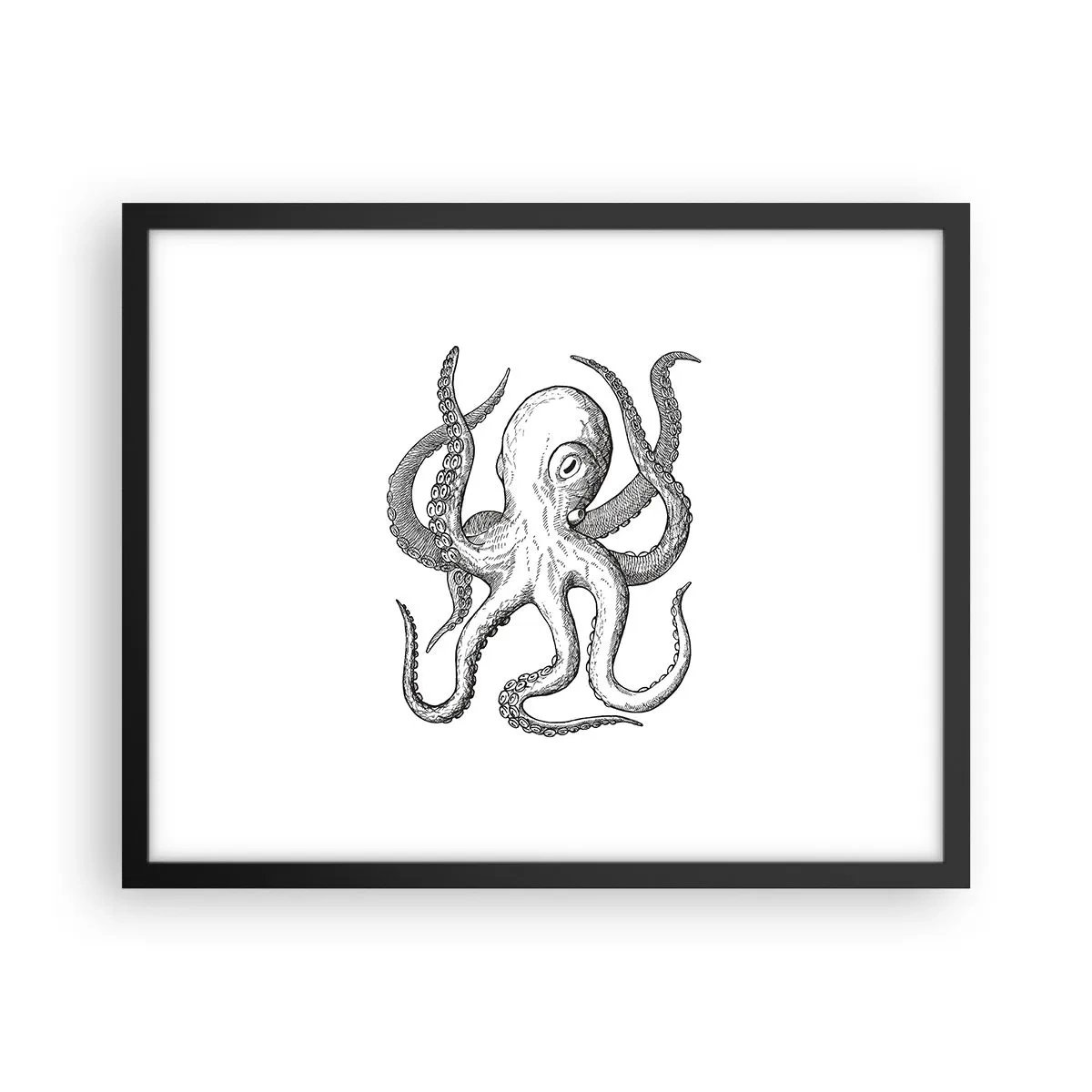 Plakat i sort ramme - Dans med bølger - 50x40 cm