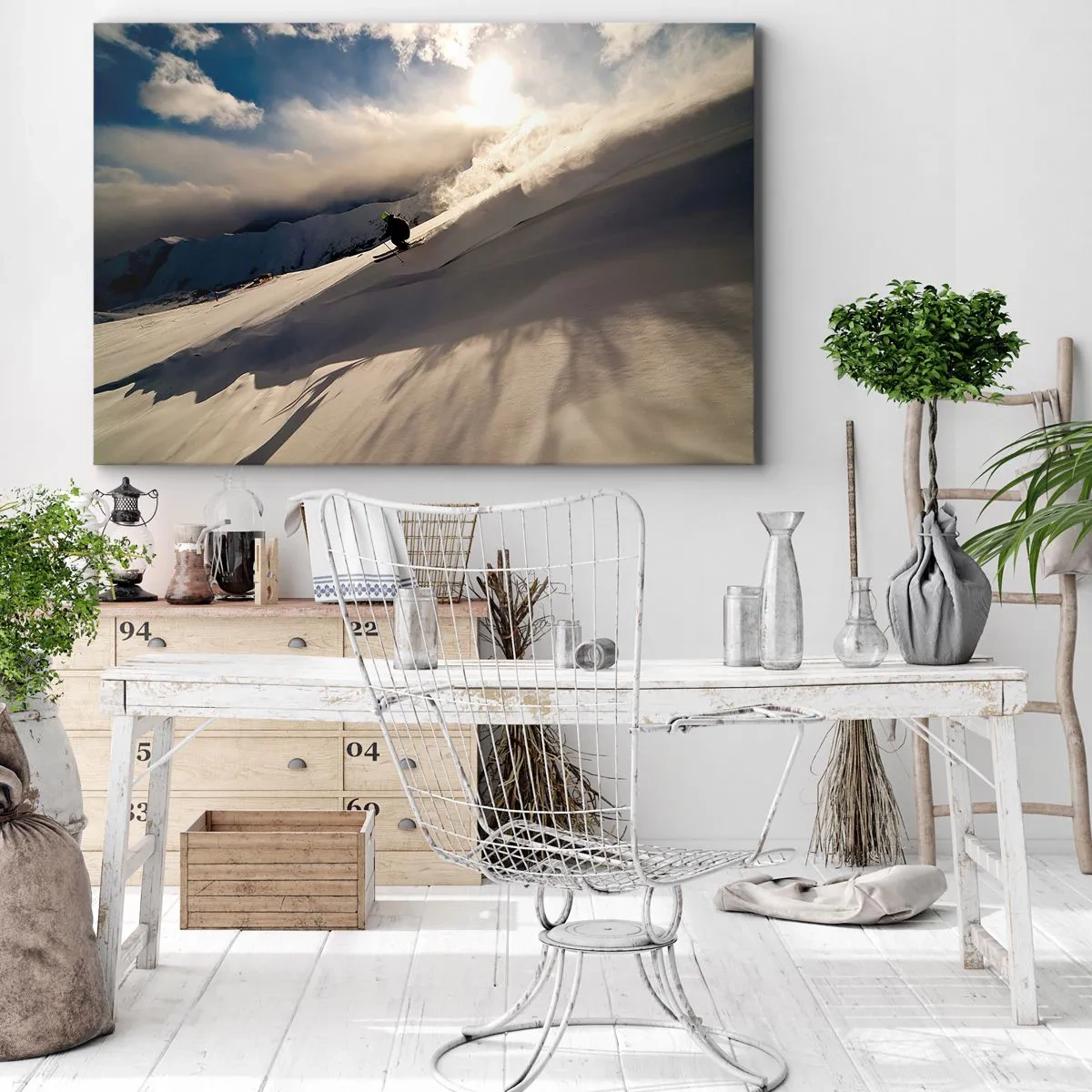 Lærredstryk - Billede på lærred - Udfordringen i bjergene - 70x50 cm