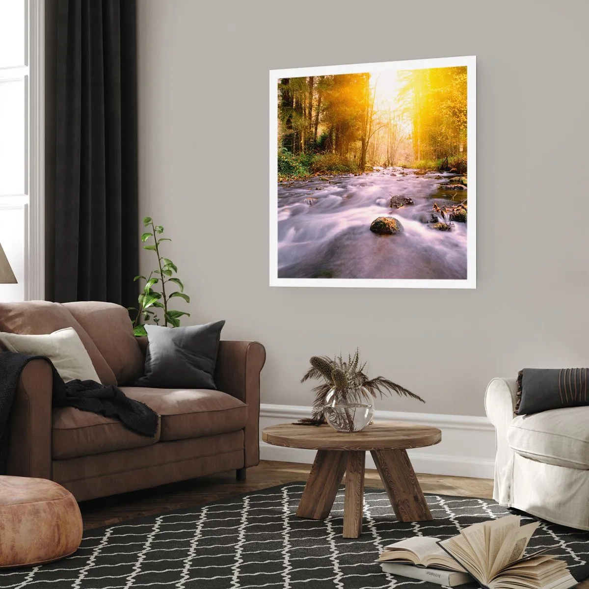 Plakat - Malachit i sølv- og guldfatning - 40x40 cm