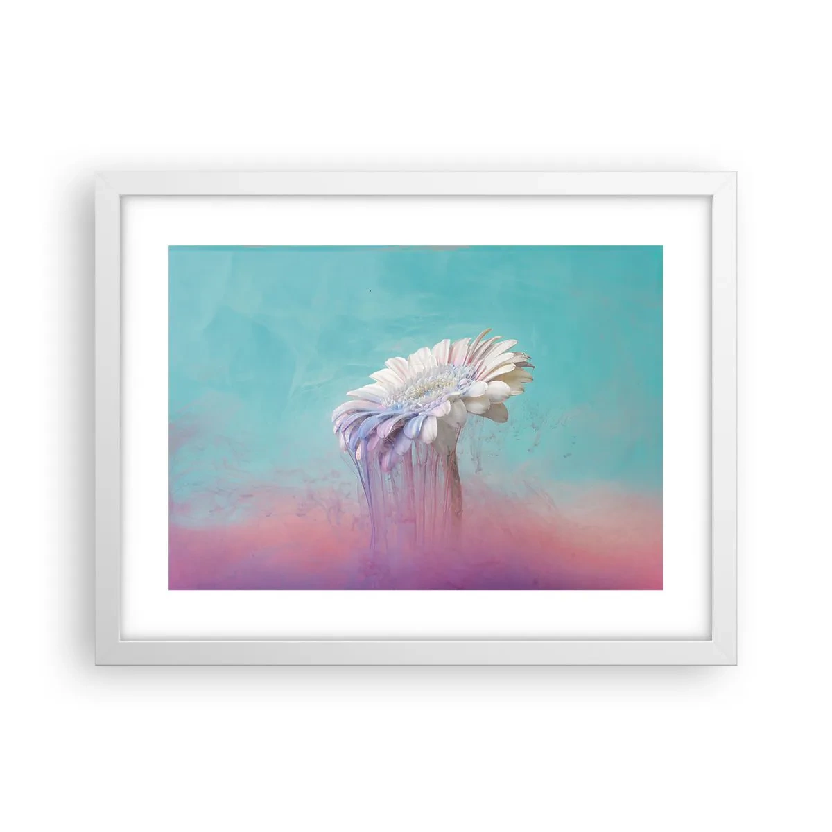 Plakat i hvid ramme - Blomster efter døden - 40x30 cm