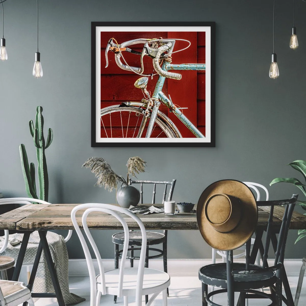 Plakat i sort ramme - Skabt til at sejre - 40x40 cm