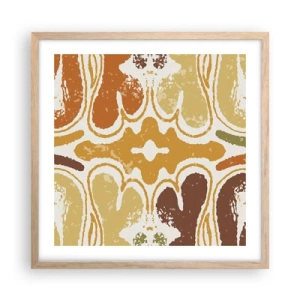 Plakat i ramme af lyst egetræ - Sentimental abstraktion - 50x50 cm