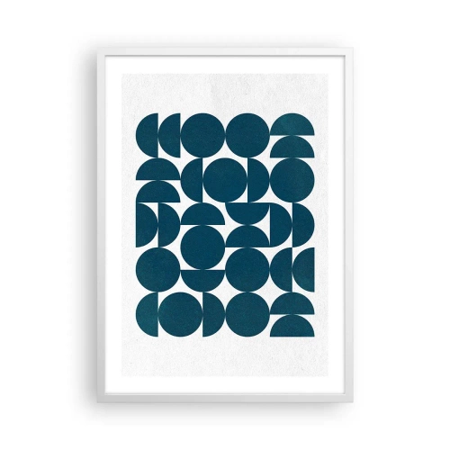 Plakat i hvid ramme - Cirkler og halvcirkler - 50x70 cm